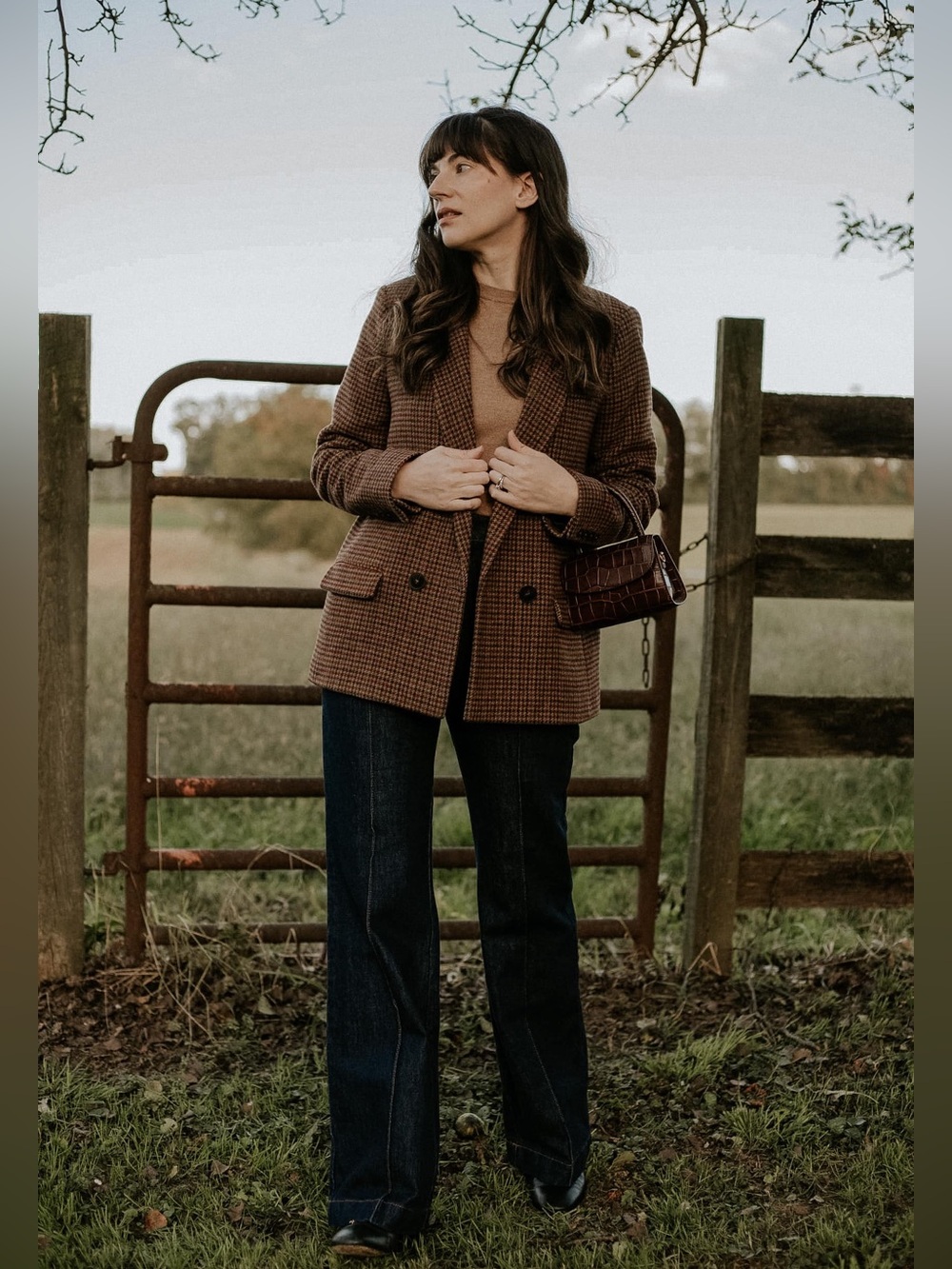 Sézane Christie Jacket in Brown Houndstooth FR 40 / US 8 - Picture 10 of 16